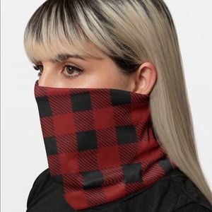 Black and Red Lumberjack Plaid Neck Gaiter